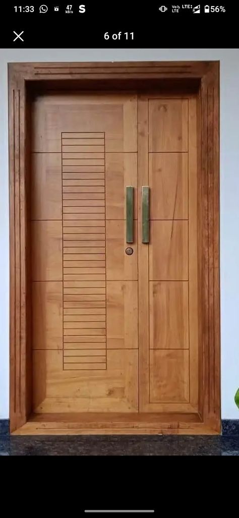 Laminate Double Door Design, Kerala Front Door Designs, Teak Wood Wall Decor, Wardrobe Laminate, Front Door Designs, Laminate Design, Wardrobe Laminate Design, Kerala House, Stairs Design Interior