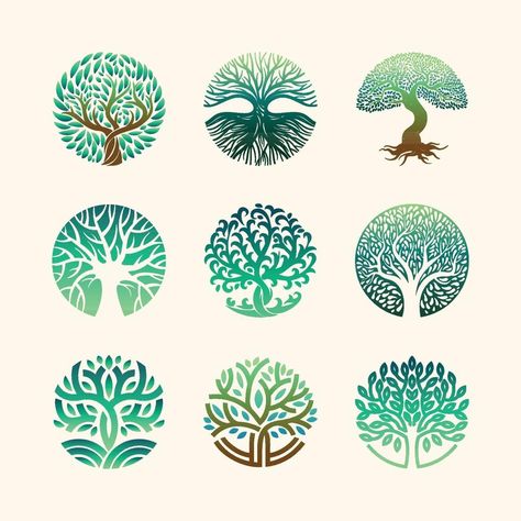 Tree Of Life Logo, Roots Logo, Logo Elements, Tree Logo Design, Plant Logos, Logo Word, Logo Design Set, Tree Of Life Tattoo, Tree Logo