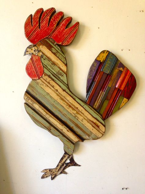 Rooster Craft, Barn Wood Crafts, Pallet Project, Reclaimed Wood Art, Cool Wood Projects, Wood Animal, Scrap Wood Projects, Chickens And Roosters, Chicken Art