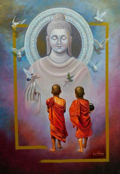 Monk Painting, Budha Art, Buddha Painting Canvas, Arte Yoga, Buddha Canvas, Buddha Art Drawing, Buddha Artwork, Buddha Wall Art, Art Meditation