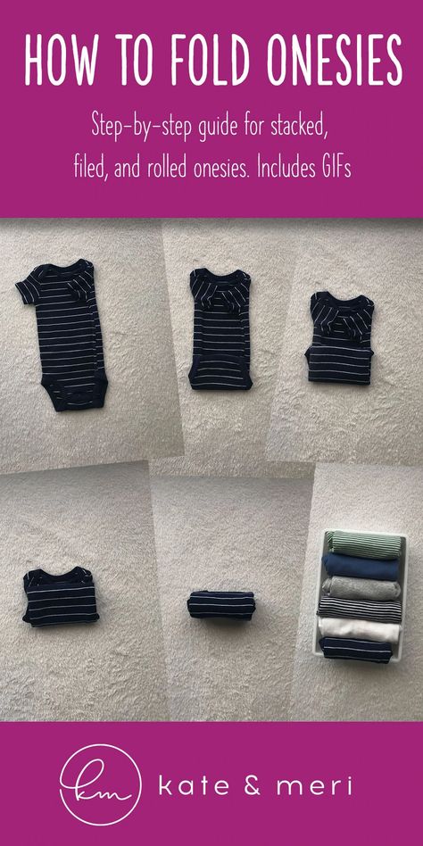 Fold Onesies In Drawer, Folding Onesies In Drawer, Onesie Folding Hack, Folding Onesies In Drawer Nursery, Fold Baby Onesies, Folding A Onesie, Best Way To Fold Onesies, Folding Infant Clothes, How To Fold Newborn Sleepers