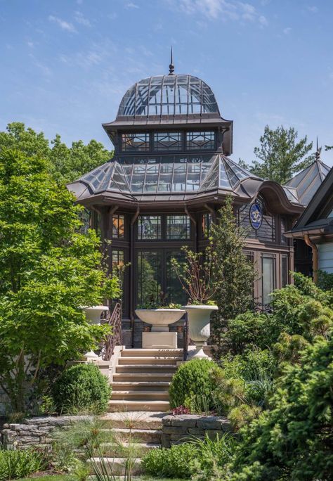 Conservatories as Growing Greenhouses | Tanglewood Conservatories, Ltd. House Conservatory, Conservatory Greenhouse, Conservatory Design, Orchid House, Orchid Greenhouse, Backyard Greenhouse, Glass Facades, Public Garden, Stained Glass Panels