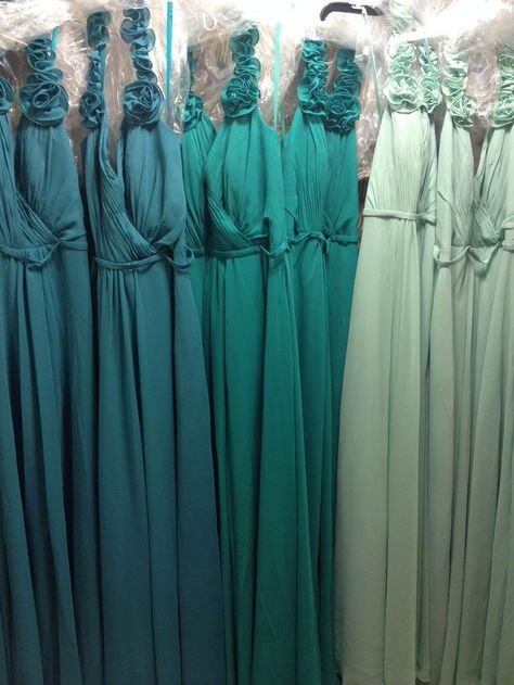 Shades of Teal Bridesmaid Dresses - Charleston Crafted Wedding Schemes, Bff Wedding, Teal Shades, Mint Bridesmaid, Teal Bridesmaid, Suits Groom, Turquoise Bridesmaid Dresses, Teal Bridesmaid Dresses, Wedding Themes Summer