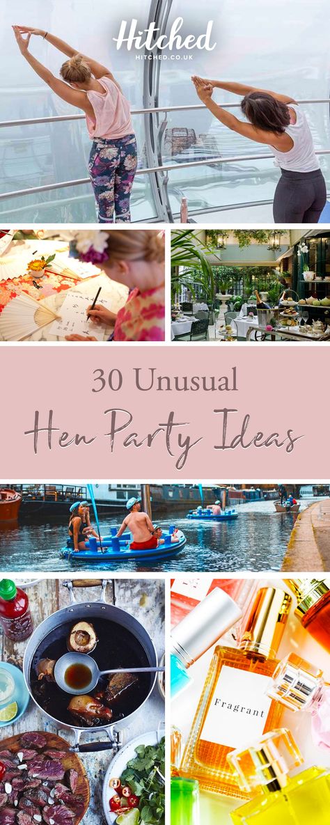 Want to do something out the ordinary to surprise and impress the bride? We've got 30 hen party ideas with a twist. There's ideas for across the UK from gin tasting to painting clubs, flower crown classes and perfume making. Maids of honour, this hen do cheat sheet will score you so many brownie points. Stag And Hen Party, Second Bachelorette Party, Small Hen Party, Uk Hen Party Ideas, Relaxed Hens Party Ideas, Cheap Hen Party Ideas, Hen Do Craft Activities, Brighton Hen Do, Hens Activity Ideas