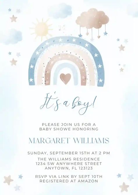 Baby Shower Invitations For Boys Free Templates, Boy Baby Shower Invitations, Free Baby Shower Invitations, Online Invitation, Free Baby Shower, Invitation Maker, Baby Shower Invitations For Boys, Online Invitations, Templates Printable Free