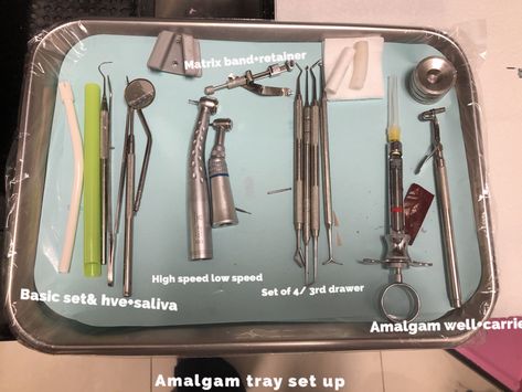 Composite filling tray set up Tooth Extraction Tray Set Up, Composite Tray Set Up Dental, Dental Assistant Tray Set Up, Tray Set Up Dental, Dental Tray Setup, Dentist Notes, Dental Assistant Tips, Dental Assistant Study Guide, Dental Notes