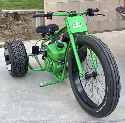 Mini Trike, Motorized Trike, Gas Powered Bicycle, Wooden Garden Bed, Powered Bicycle, Custom Street Bikes, Bike Riders, Metal Puzzles, Trike Motorcycle