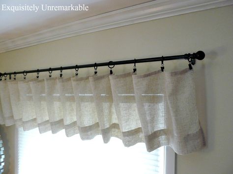 Cheap And Easy |Exquisitely Unremarkable Valence Curtain, Diy Valance, Linen Valances, Custom Valances, Kitchen Valances, Room Update, Interior Design Business, Linens And Lace, Valances