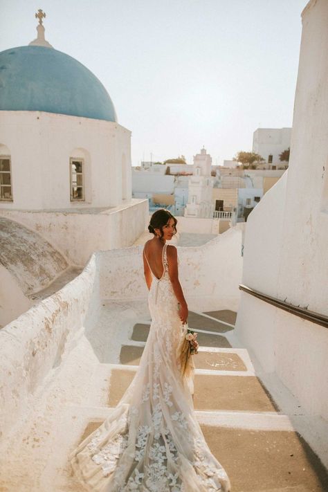 Greece Wedding Dress, Santorini Elopement, Mykonos Wedding, Greece Mykonos, Mediterranean Wedding, In Love Again, Villa Wedding, Santorini Wedding, Greece Wedding