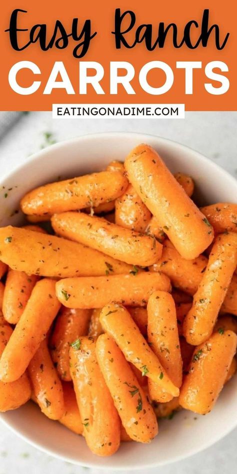 Ranch Carrots, Hidden Valley Ranch Recipes, Carrots In Oven, Ranch Seasoning Recipes, Carrots Healthy, Roasted Carrots Recipe, Carrots Recipe, Baked Carrots, Ranch Dressing Recipe