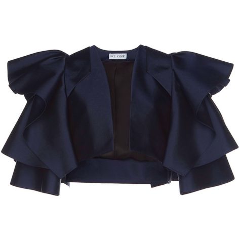 Dice Kayek Ruffle Sleeve Bolero ($1,660) ❤ liked on Polyvore featuring outerwear, jackets, navy, bolero jackets, blue bolero, navy blue bolero, short-sleeve jackets and short sleeve bolero Jackets Cropped, Short Sleeve Bolero, Dice Kayek, Cropped Jackets, Sleeve Bolero, Crop Top Jacket, Fashionable Dress, Ruffle Jacket, Navy Blue Jacket