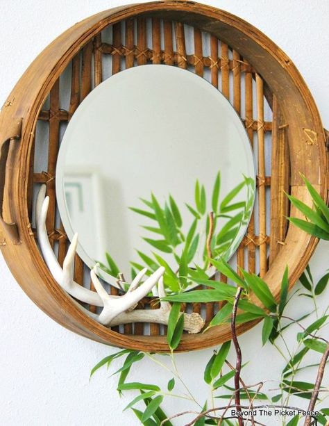 Bamboo Steamer, نباتات منزلية, Bamboo Decor, Mirror Crafts, Thrift Store Crafts, Bamboo Crafts, Asian Home Decor, Bamboo Tree, Bamboo Furniture