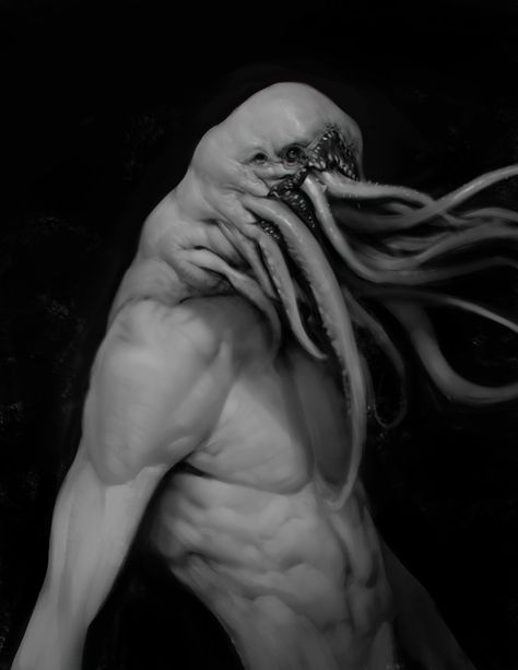 ArtStation - Squidy Squid Squid, Anthony Jones Lovecraft Art, Anthony Jones, Weird Fiction, Lovecraftian Horror, Cthulhu Mythos, Horror Monsters, Cosmic Horror, Call Of Cthulhu, Monster Design