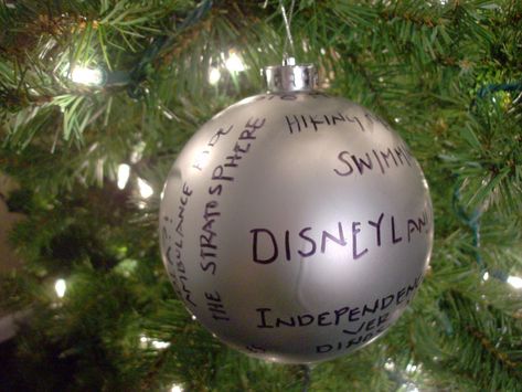 Write down your favorite memories from the year on the ornament. Great tradition to do every year! Ornament Tradition, Scout Projects, Christmas Time Is Here, O Holy Night, 12 December, Navidad Diy, Christmas Ornaments Homemade, To Infinity And Beyond, Noel Christmas