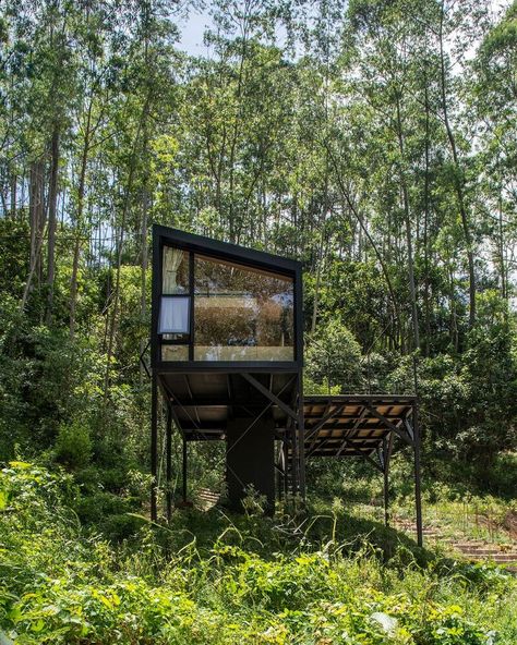 Treehouse Village, Honda C90, Outdoor Cooking Spaces, 2023 Picture, Treehouse Cabins, Art Shed, Cabin In The Mountains, Forest Cabin, Genius Loci