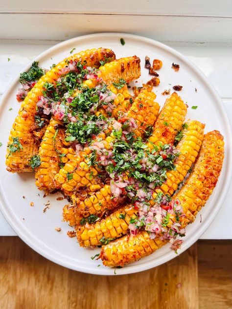 Paprika Corn Ribs with Lime & Chilli Salsa Sweetcorn Ribs, Corn Ribs, Tofu Stir Fry, Cottage Pie, Summer Side Dishes, Fresh Salsa, Corn Recipes, Fresh Corn, Rib Recipes