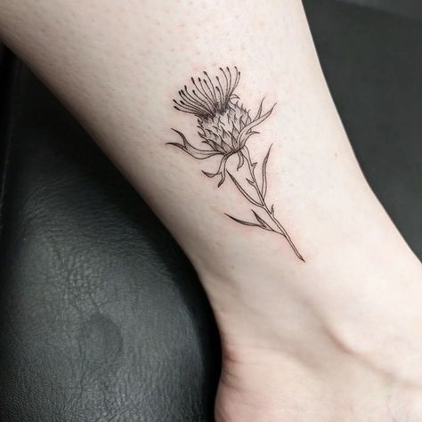 Thistle Collarbone Tattoo, Fineline Thistle Tattoo, Thistle Tattoo Men, Scottish Thistle Tattoos, Delicate Thistle Tattoo, Scotland Thistle Tattoo, Thistle Tattoo Fine Line, Scottish Thistle Tattoo Simple, Milk Thistle Tattoo