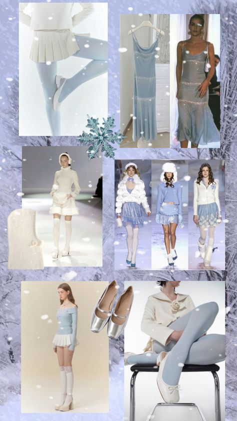 #winter #winteraesthetic #blue #whitechristmas #snowflake #outfits #outfitinspo #coquette #fashion #aesthetic Winter College Party Outfit, Light Blue Outfit Winter, Winter Wonderland Party Theme Outfit, Light Blue Christmas Outfit, Pastel Winter Aesthetic, Winter Wonderland Theme Outfit, Ice Themed Outfit, Winter Wonderland Party Outfit, Blue Winter Wonderland Christmas