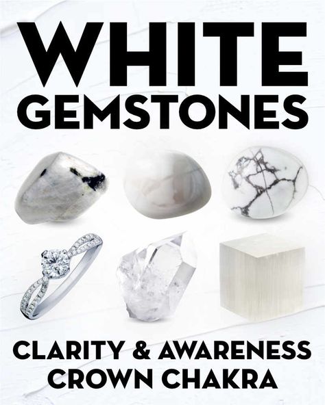 White Moonstone Meaning, Magnesite Crystal Meaning, White Crystals Stones, Clear Gemstones, Names And Meanings, White Gemstones, Crystal Names, White Quartz Crystal, Awakening Consciousness