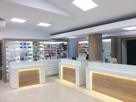 Pharmacy Counter Design, Store Counter Design, Mobile Shop Design, Shop Counter Design, Pharmacy Decor, Luxury Ceiling Design, Store Shelves Design, Down Ceiling Design, Home Door Design