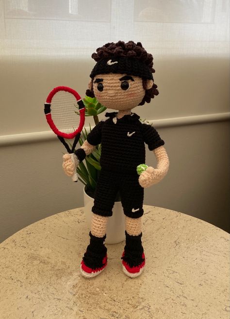 Tennis Crochet, Crochet Aesthetic, Tiny Dolls, Roger Federer, Crochet Projects, Tennis, Amigurumi, Dolls, Crochet