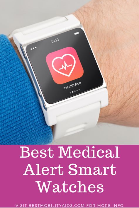 Medical alert smart watches are particularly suited for seniors. They will usually have a range of useful features including, health monitoring, fall detection, SOS service, GPS tracking, and much more. Find out about the best medical alert smart watches currently on the market that can help keep your loved ones safe. #MedicalAlertSystems #BestMobilityAids Health Watch, Medic Alert Bracelets, Led Watch, Medical Health, Mobility Aids, Free Medical, Health App, Medical Alert, Gps Tracking