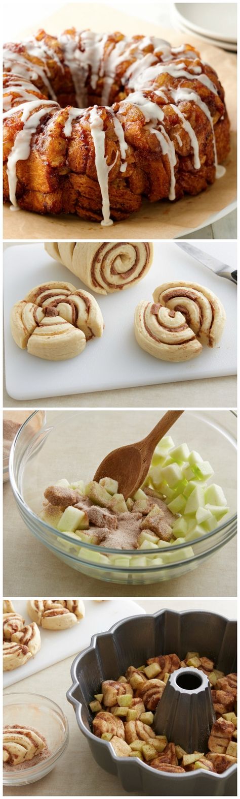 This monkey bread made using Pillsbury Grands! rolls, apple and flavored with cinnamon is perfect for breakfast and brunch! Apple Cinnamon Monkey Bread, Apple Monkey Bread, Cinnamon Monkey Bread, Monkey Bread Recipe, Pillsbury Grands, Sweet Dough, Oreo Dessert, Ooey Gooey, Monkey Bread