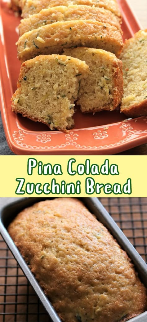 Pins Colada Zucchini Bread, Zucchini Coconut Bread, Coconut Zucchini Bread Recipes, Chocolate Coconut Zucchini Bread, Tropical Zucchini Bread, Mock Pineapple Using Zucchini, Pina Colada Zucchini Bread Recipes, Pineapple Coconut Zucchini Bread, Patty Pan Squash Bread Recipe