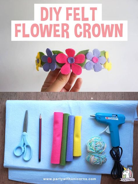 Diy Felt Flower Crown, Flower Crown Craft, Aunt Things, Planing Ideas, Sewn Toys, Nanny Ideas, Felt Flower Crown, Fairy House Crafts, Busy Activities