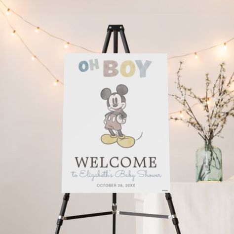 $46.80 | Oh Boy Mickey Mouse Baby Shower Welcome Sign #mickey mouse, mickey, disney, modern, baby shower, mickey mouse baby shower, mickey baby shower, disney baby shower, welcome sign, welcome poster Classic Disney Baby Shower Ideas, Disney Boy Baby Shower Ideas, Mickey Mouse Baby Shower Ideas For Boys, Mickey Baby Shower Ideas, Disney Theme Baby Shower Ideas, Disney Baby Shower Ideas For Boys, Baby Shower Themes Disney, Vintage Disney Baby Shower Ideas, Disney Theme Baby Shower