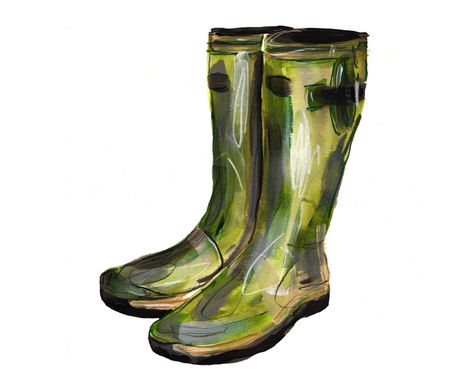 Wellington boots. Illustration by Abby Cook #illustration #drawing #wellies #wellingtonboots Rain Boots Illustration, Wellington Boots Outfit, Sketchbook Themes, Boots Illustration, Cook Illustration, Lifestyle Illustrations, Gum Boot, Pet Portraits Photography, Wildlife Landscape