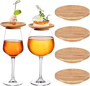 Tessco 4 Pcs 4" Wine Glass Charcuterie Topper Bamboo Round Wine Glass Charcuterie Board Topper Dual Use Wine Glass Topper Appetizer Plates for Family Gatherings Bars Restaurants Wine Glass Charcuterie, Glass Charcuterie Board, Christmas Party Family, Family Christmas Party, Appetizer Plates, Family Gatherings, Charcuterie Board, Family Gathering, Restaurant Bar