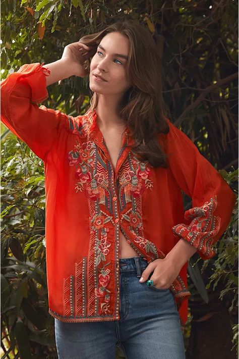 Plus Size Summer Tops, Silk Blouses, Women's Outfits, Boho Chic Outfits, Women's Blouses, Boho Kimono, Patchwork Dress, Boho Look, Peasant Tops