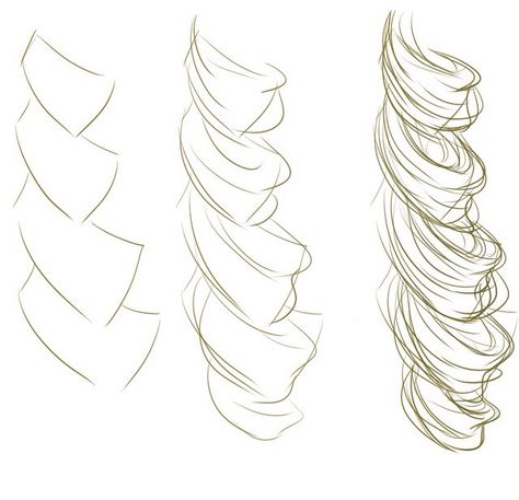 Simple curl reference  ~<3 3b Hair Drawing Reference, Curls Reference Drawing, How To Draw Ringlets Curly Hair, Curl Tutorial Drawing, How To Draw Spiral Curls, How To Draw Curled Hair, Ringlet Curls Drawing, How To Draw Loose Curls, Liquid Hair Drawing