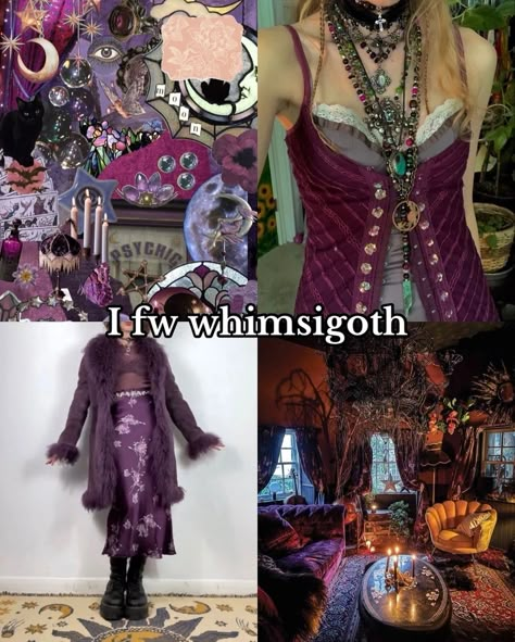 Whimsygoth Clothes, Whimsical Goth Aesthetic, Sophie Seddon, Witch Outfits, Whimsical Goth, Whimsy Goth, Purple Outfits, Whimsical Fashion, Outfits And Accessories