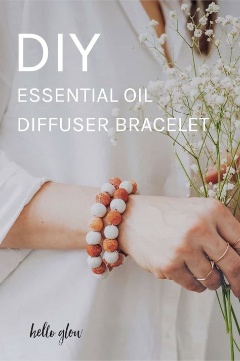 Make your own essential oil diffuser bracelet for aromatherapy on the go Essential Oils Bracelet, Aromatherapy Jewelry Diy, Diffuser Bracelet Diy, Diffuser Jewelry Diy, Diffuser Necklace Diy, Diy Essential Oil Diffuser, Hello Glow, Aromatherapy Bracelet, Oil Diffuser Bracelet