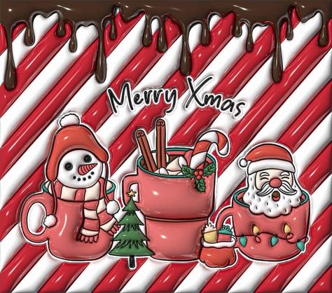 Christmas Tumbler Ideas Sublimation, Mug Noel, Sublimation Art, Starbucks Design, Coffee Artwork, Jelly Wallpaper, Sublimation Ideas Projects Inspiration, Tumbler Stickers, Sublimation Ideas