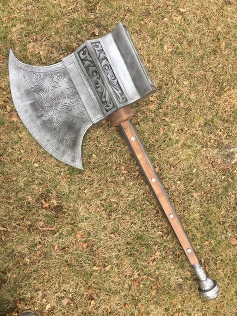 Greataxe Aesthetic, Dnd Greataxe Art, Fantasy Greataxe, Greataxe Dnd, Greataxe Art, Vorpal Blade, Apocalypse Survival, Fantasy Props, 다크 판타지