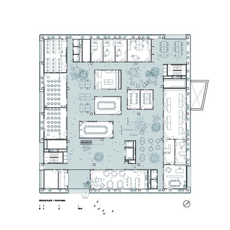 Gallery of Research Center ICTA-ICP · UAB / H Arquitectes + DATAAE - 25 Rural Office, Timber Architecture, Architecture Presentation Board, Office Building Architecture, Office Plan, Architecture Graphics, Hospital Design, Research Center, Research Centre