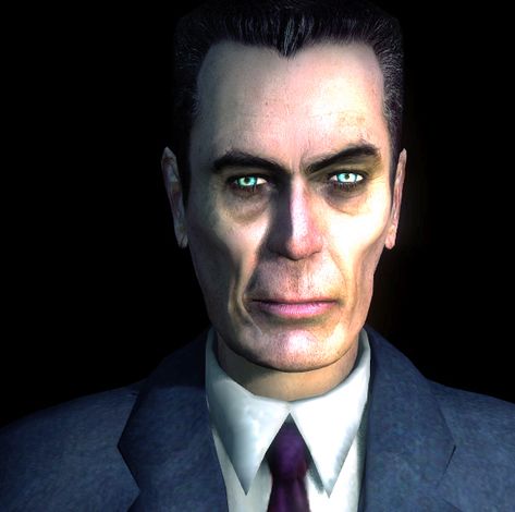 The G-Man - spooky character that watches over the main character in Half-Life 1 - sometimes helping, sometimes hindering; reminds me of slenderman - Beware! Half Life G Man, Half Life Pfp, Valve Games, Life Game, First Person Shooter Games, 2010s Nostalgia, Video Games Memes, Slenderman, Half Life