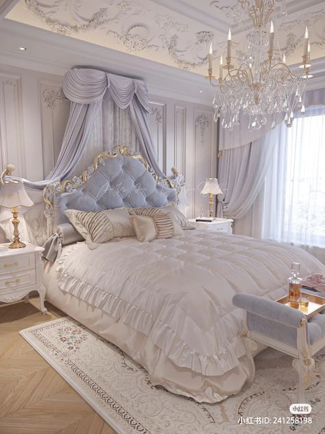 Fancy Vintage Bedroom, Royal Bedroom Princesses, Pink Victorian Bedroom, Royal Bedroom Design, Royal Bedroom, Fancy Bedroom, Luxury Bedroom Design, Luxury Bedroom, Dream House Rooms