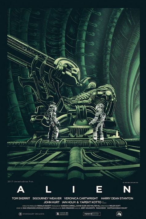 Alien Movie Poster, Harry Dean Stanton, Mondo Posters, Giger Alien, Alien Movie, Alien 1979, Alien Artwork, Arte Alien, Sigourney Weaver