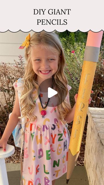 Kelsi Savage on Instagram: "✏️ DIY Pool Noodle Pencils ✏️⁣
⁣
Here’s a fun back to school decoration or photo prop you can make using a pool noodle! Just cut your pool noodle in half, ideally you use a yellow pool noodle but you can spray paint it yellow if you can’t find one! Then use card stock to create the led and eraser and secure that on with hot glue! You can even put on sticker letters to represent the grade they’re going into and use it as a photo prop! ✏️🍎⁣
.⁣
.⁣
.⁣
.⁣
#backtoschool #backtoschoolshopping #back2school #diy #diycrafts #diycraft #diydecor #abc123 #craftymom" Pencil Out Of Pool Noodle, Back To School Photo Props Diy, Pencil Pool Noodle, Pool Noodle Pencil Back To School, Diy Back To School Photoshoot, Diy Back To School Backdrop, Pool Noodle Ideas Crafts, Pool Noodle Pencil Diy, Diy Back To School Decorations