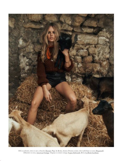 Anna Ewers Vogue Paris Country Farm Animal Fashion Editorial Horse Editorial, Farm Editorial, Frontier Fashion, Farmer Family, Daylight Photography, Farm Photoshoot, Lachlan Bailey, Paris November, Anna Ewers