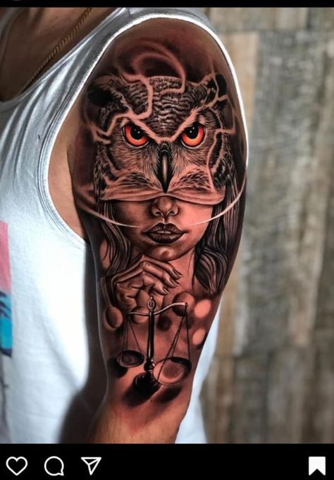 Owl Tattoo Sleeve, Arm Tattoos Black, Side Neck Tattoo, Lion Tattoo Sleeves, Native Tattoos, Girl Face Tattoo, Scale Tattoo, Realistic Tattoo Sleeve, Men Tattoos Arm Sleeve