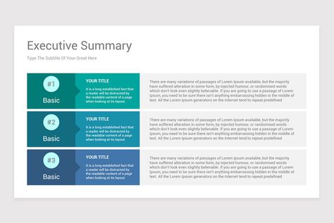 Executive Summary PowerPoint PPT Template is a professional Collection shapes design and pre-designed template that you can download and use in your PowerPoint. The template contains 12 slides you can easily change colors, themes, text, and shape sizes with formatting and design options available in PowerPoint. Summary Slide Design, Executive Summary Design, College Recommendation Letter, Executive Summary Template, Summary Template, Style Guide Template, Planning Template, Shapes Design, Leadership Management