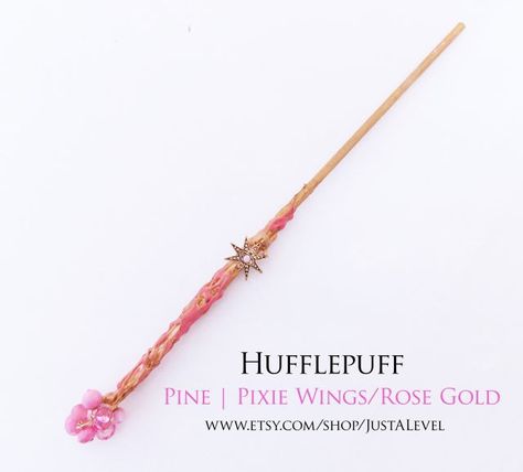 Oh my gosh! Its amazing! Harry Potter Wands Oc, Wand Claims, Hogwarts Wands, Custom Wands, Unicorn Wand, House Hufflepuff, Harry Potter Wands, Pixie Wings, Harry Potter Oc