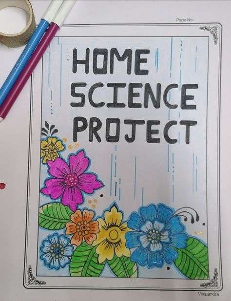 Home Science Project File Cover, Home Science Project, File Decoration Ideas Cover, Front Page Decoration, Cute Soccer Pictures, Project Front Page, Book Cover Page Design, Home Science, Project Cover Page