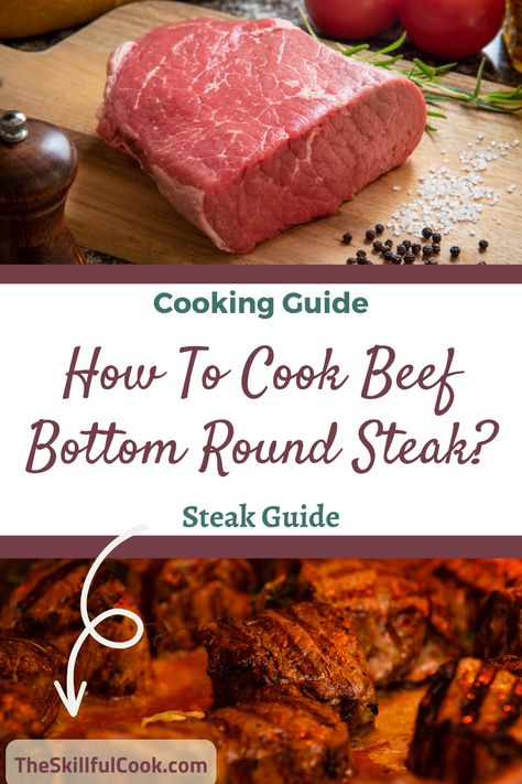 Unlock the secret to cooking beef bottom round steak like a pro. This lesser-known cut is lean but full of flavor, and we've got the cooking tips to make it a hit. Whether you're a steak aficionado or new to the grill, our guide has everything you need to know. Great for weeknight dinners and impressing guests alike! Click 'Save' for your one-way ticket to Steak Town. Let's turn this underrated cut into your new favorite! How To Cook Bottom Round Steak, Beef Bottom Round Steak Recipes, Tenderized Round Steak Recipes, Bottom Round Steak Recipes, Beef Bottom Round Steak, Tenderized Round Steak, Bottom Round Steak, Steak On Stove, Swiss Steak Recipes