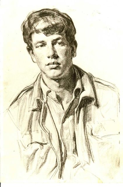 Artist unknown, "Adam, 1965" Man Portrait Sketch, Master Drawing Portrait, A Person From History Sketch, Male Portrait Drawing, Old Face Sketch, Old Master Portrait Drawing, Expressionist Art, Art Tools Drawing, Charcoal Art